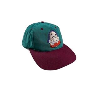 Vintage Snow White & the Seven Dwarves GRUMPY Hat Disney 90s Snapback